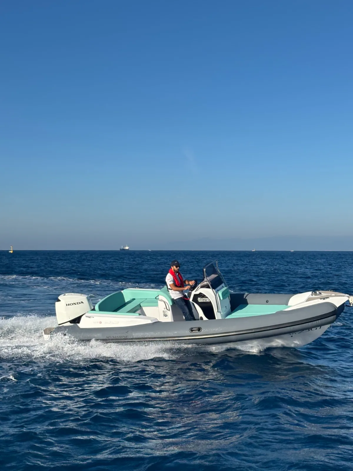MV 23GT RIB running across open sea