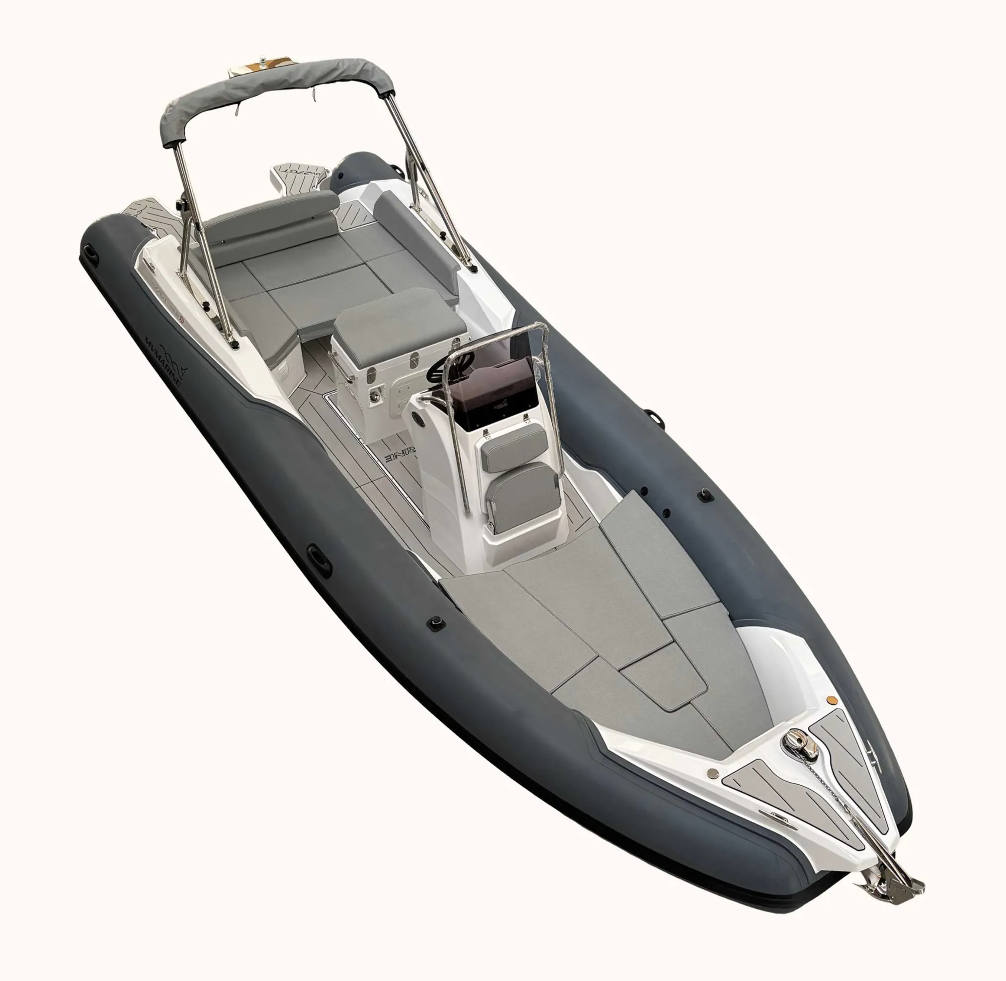 MV 27GT RIB full deck layout from above