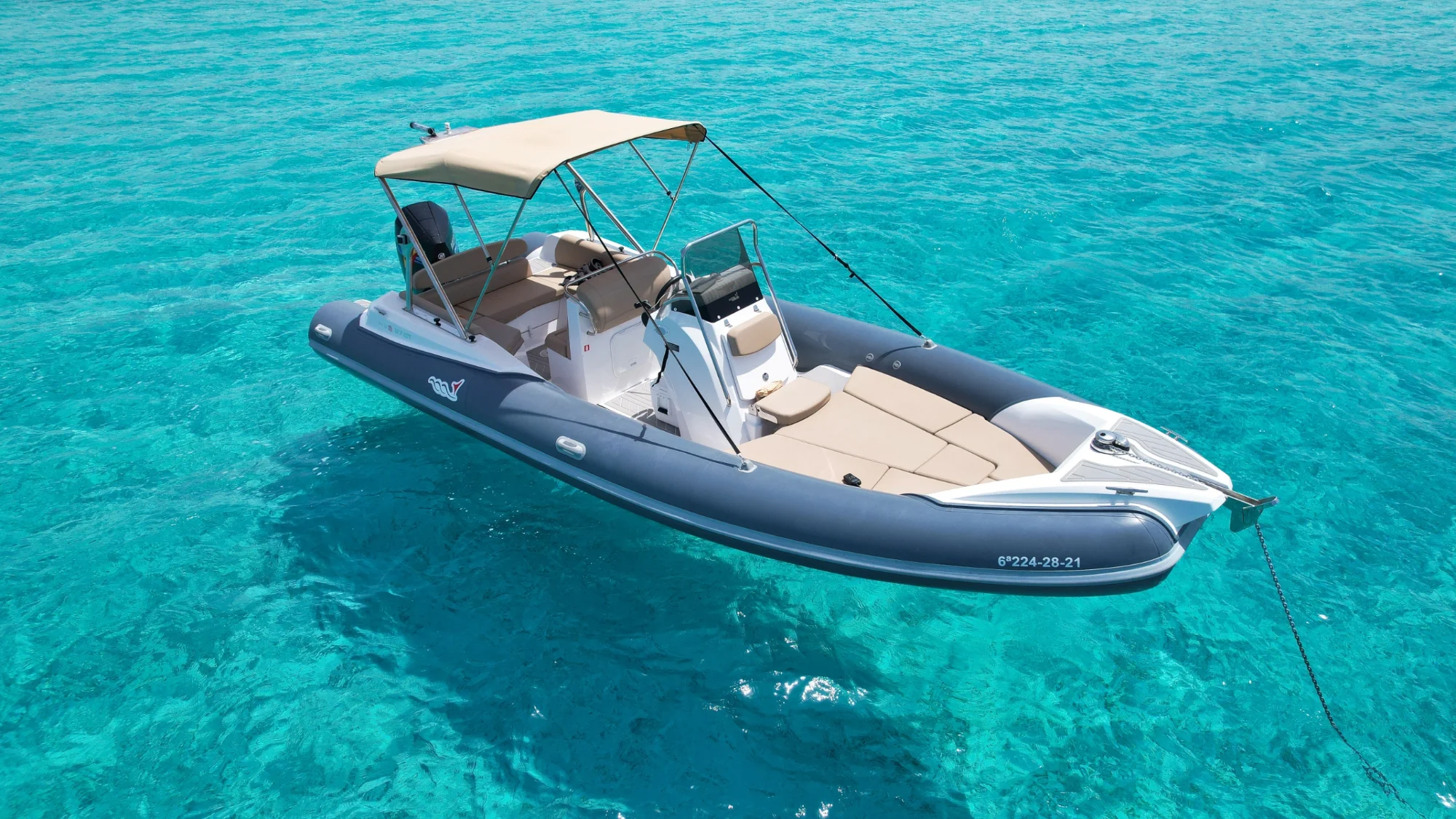 MV 27GT RIB under way on the water